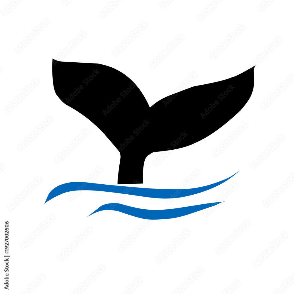 Obraz premium Whale Tail Silhouette. Vector Illustration
