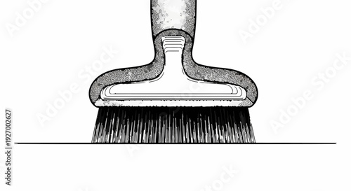 Close-up view of a cleaning brush gently sweeping a surface