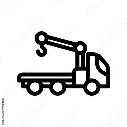 Crane truck line icon illustration by Transport icon set
