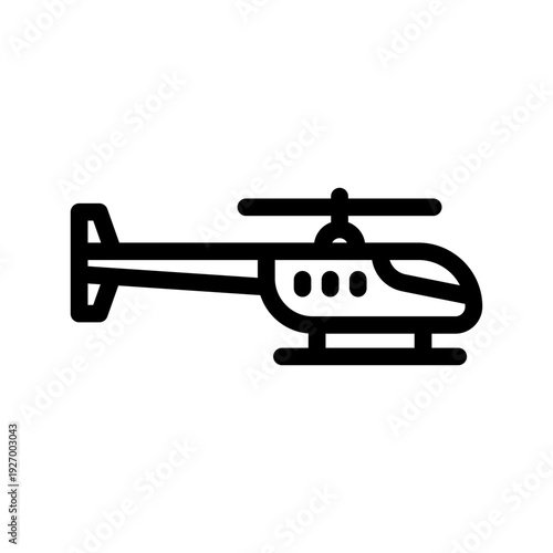 Helicopter line icon illustration by Transport icon set
