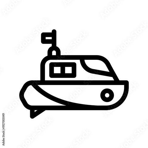 Speed boat line icon illustration by Transport icon set