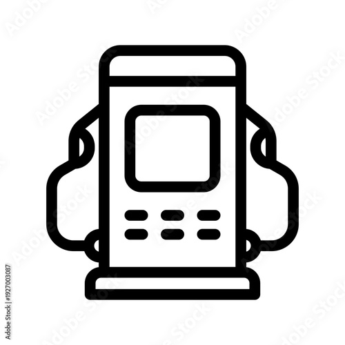 Gas station line icon illustration by Transport icon set