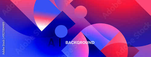 Abstract vibrant background. Fluid shapes blend, creating dynamic visual experience. Colors transition smoothly, evoking modern aesthetic.