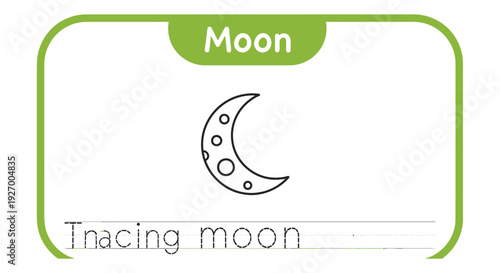 Tracing Moon Worksheet for Kids