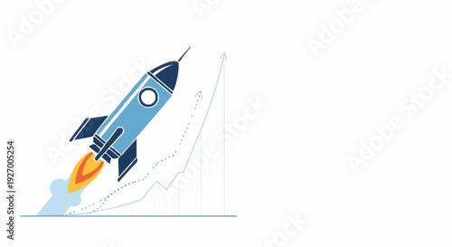 🚀 Blast Off Your Business Goals with a Rocket Ship Illustration Symbolizing Success and Growth, a Powerful Visual Metaphor