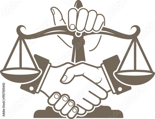 Justice and partnership balance illustration