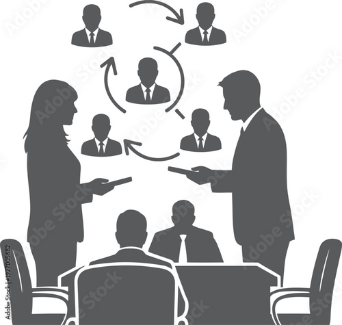 Wallpaper Mural Business meeting and networking concept illustration Torontodigital.ca