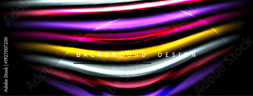 Abstract vibrant lines create dynamic background. Colors blend, forming modern design element. Smooth curves suggest movement, energy.