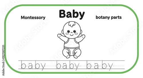 Baby tracing worksheet for early childhood education