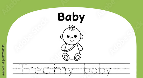 Baby tracing worksheet for kids learning to write