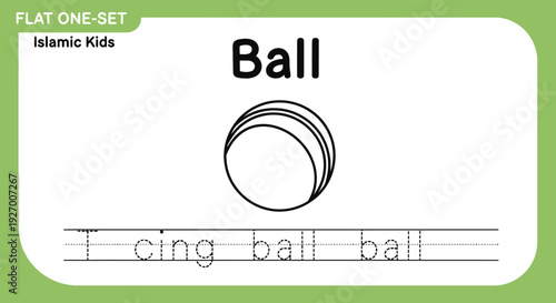 Ball tracing worksheet for kids learning