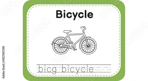 Bicycle Coloring Page for Kids, Line Art