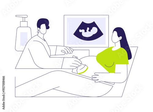 Pregnancy ultrasound abstract concept vector illustration.