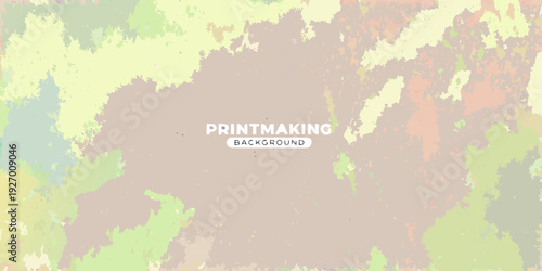 Abstract colorful background with the word printmaking in the center