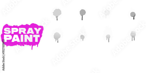 Abstract spray paint graphic with footprints and bold typography