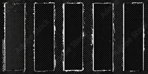Abstract composition of dark rectangles against a textured grainy background