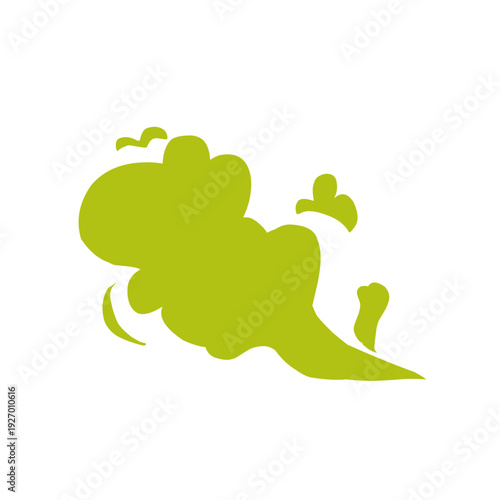 Stinky smoke. Green fumes, poisonous gas, bad breath, fart smell, clouds of stench, foul odor. Vector Ilustration