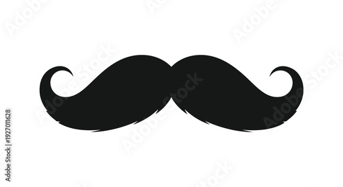 A striking black mustache image elegantly shaped and presented as a bold silhouette high quality professional detailed modern
