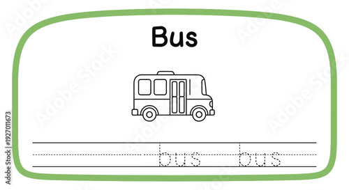 Bus Coloring Page for Kids: Vehicle Learning