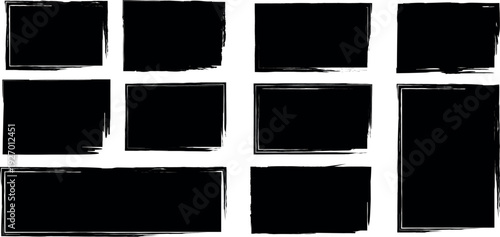 Nine black squares on white background