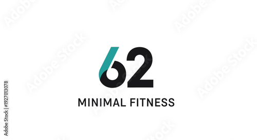 Minimal Fitness Logo Design with Numbers.