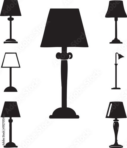 Set of decorative lamps vector illustration for home and interior design