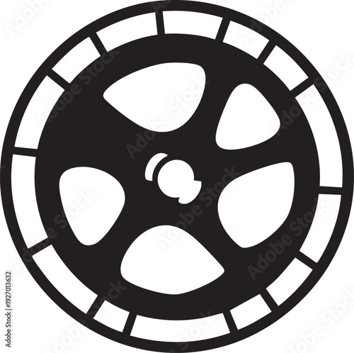 Vector Film Reel Icon Illustration for Cinema and Movie Media