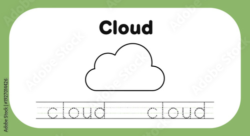 Cloud tracing worksheet for kids learning