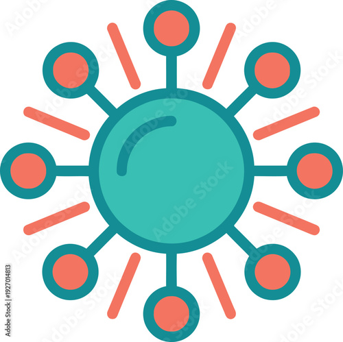 Abstract Virus Molecule and Pathogen Structure Vector Icon
