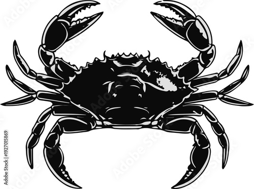  Minimalist frozen crab leg piece vector sticker, bold black thick clean outline, pure white background, isolated object 1