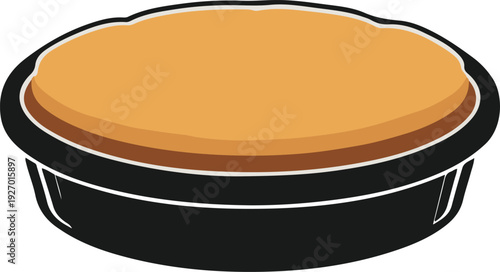  Minimalist frozen hash brown patty vector sticker, bold black thick clean outline, pure white background, isolated object 1