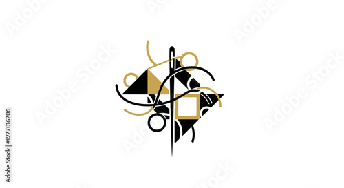 Abstract Geometric Shapes and Lines Design.