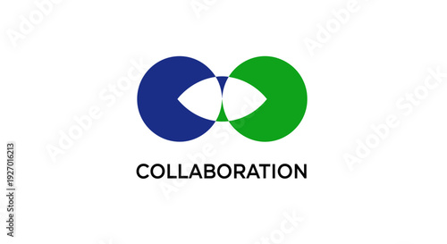 Collaboration Logo with Interconnected Rings Symbol.
