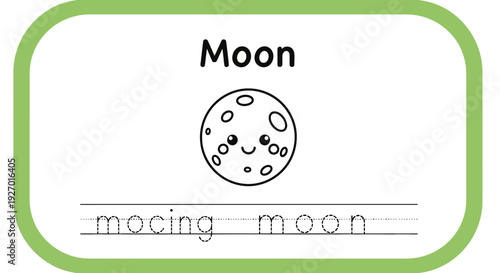 Cute Moon Coloring Page for Kids