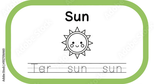 Cute sun coloring page for kids. Solar system learning