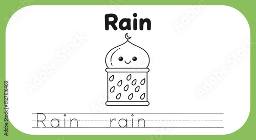 Cute Raindrop Coloring Page for Kids