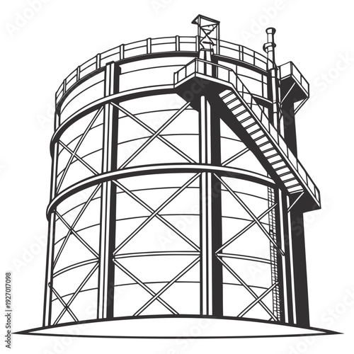 A large metal structure with a walkway