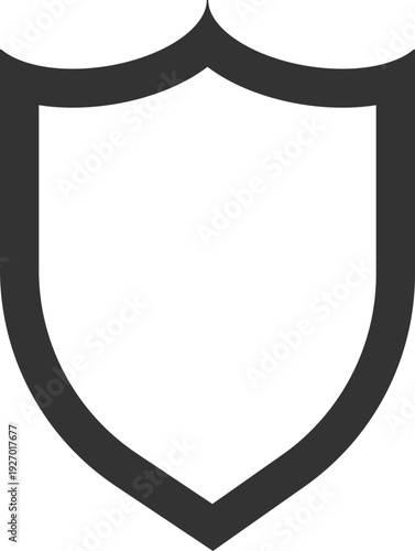 A simple, dark gray shield outline icon representing protection, security, or defense against threats
