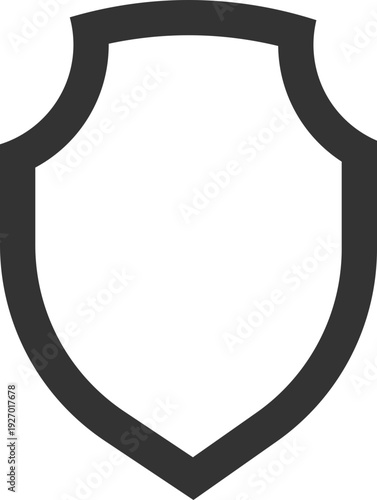 A minimalist, dark gray shield emblem representing protection, security, or defense against threats