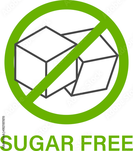 A clear graphic symbol indicating a product is free from added sugars, often used on food packaging and health-related materials