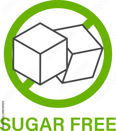 A graphic symbol indicating a product is free from added sugars, often used on food packaging and health-related materials