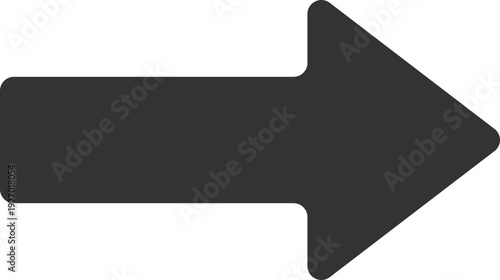 A simple, solid dark gray arrow shape is depicted against a black background, indicating direction or progress