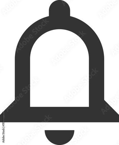 A simple, modern dark gray notification bell icon symbolizing alerts and reminders on digital platforms