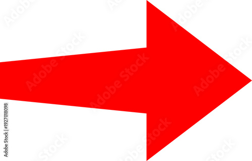 A bold red arrow shape is prominently displayed against a stark black background, indicating direction or progress