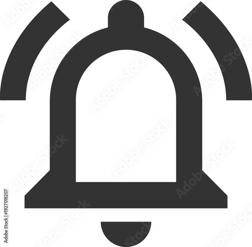 A simple, modern notification bell icon symbolizing alerts, messages, and important updates for digital interfaces and applications