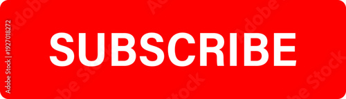 A bright red button with the word SUBSCRIBE in bold white letters, commonly used for online engagement