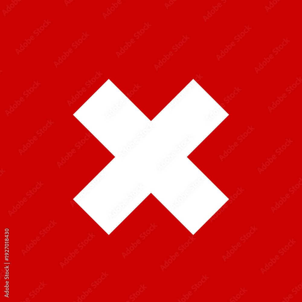 Obraz premium A bold white cross centered on a vibrant red square background, representing the national emblem of Switzerland
