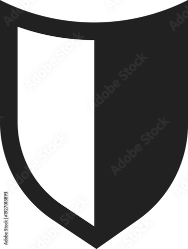 A simple, modern black shield icon representing security, protection, or defense against threats