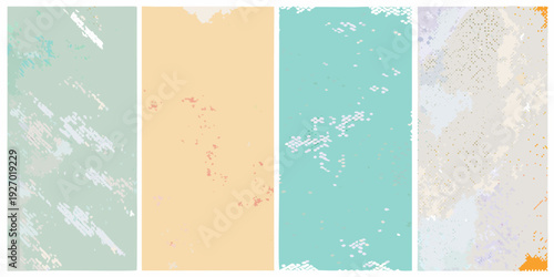 Abstract vertical stripes with textured vintage pastel color blocks