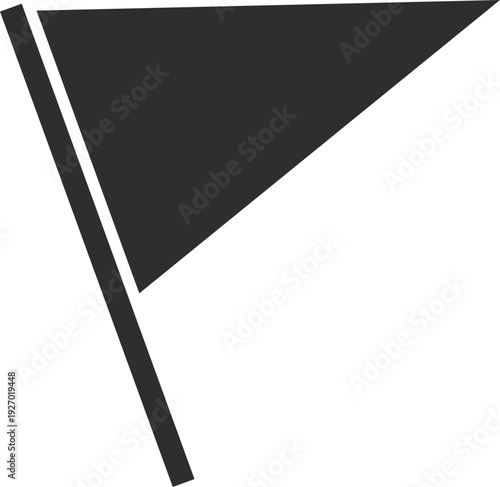 A plain black flag flutters gently on a dark pole against a subtle blue background, symbolizing a blank canvas or a simple statement